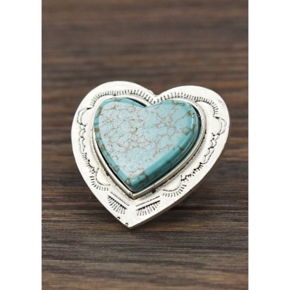 Turquoise Heart Ring - Picture 1 of 3